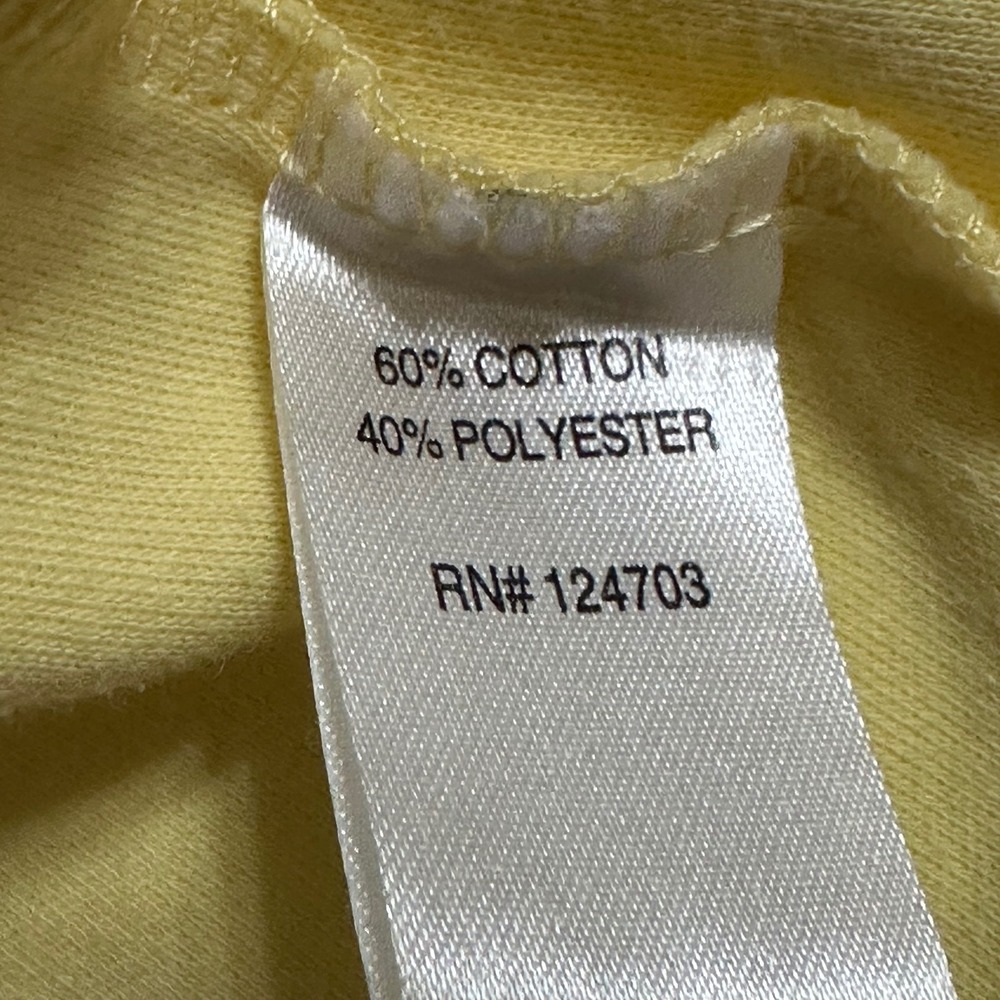 Rebecca Malone Embellished Rhinestone Scoop Neck Tee Pastel Yellow Casual Sz XL - Picture 4 of 6